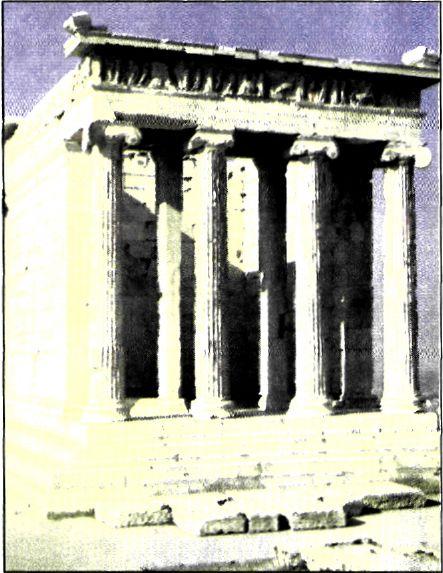 Ο ναός της Απτέρου Νίκης στην Ακρόπολη των Αθηνών, ιωνικού ρυθμού (427-424 π.Χ.).