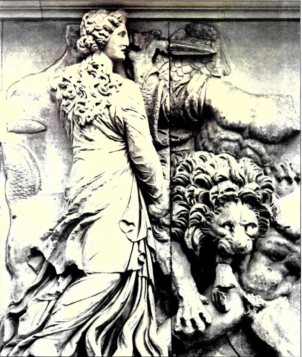 Τμήμα της ζωφόρου του βωμού του Διός στην Πέργαμο. Είχε ως θέμα τη Γιγαντομαχία (πρώτο μισό 2ου αι. π.Χ.). (Αρχαιολογικό Μουσείο Βερολίνου)