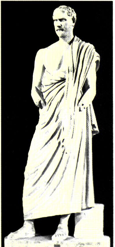 Ανδριάντας του ρήτορα Δημοσθένη. Αντίγραφο των ρωμαϊκών χρόνων που αποδίδει το πρωτότυπο έργο των αρχών του 3ου αι. π.Χ. (Ρώμη, Μουσείο Βατικανού)