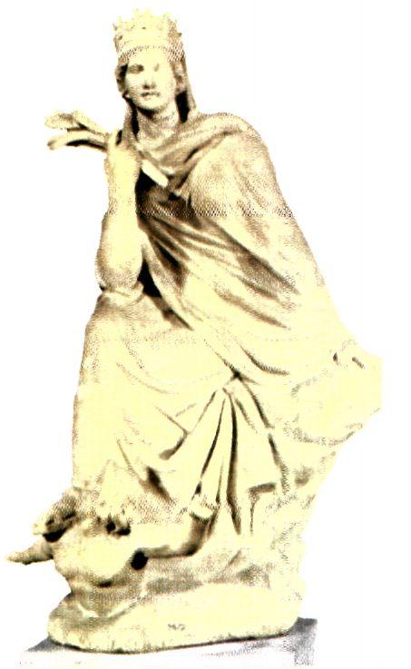 Άγαλμα της Τύχης της Αντιόχειας (300 π.Χ.). Είναι αλληγορική απεικόνιση της πόλης. Η γυναικεία μορφή στο κεφάλι φέρει ως στέμμα τα τείχη της πόλης, πατάει σε ένα νέο που συμβολίζει τον Ορόντη ποταμό και κρατάει στάχυα που συμβολίζουν την ευημερία της. (Ρώμη, Μουσείο Βατικανού)