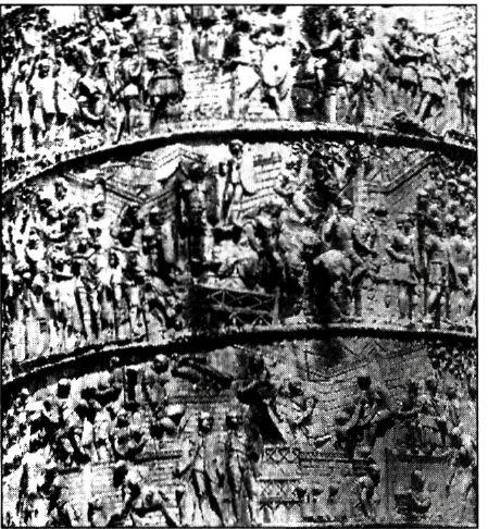 Λεπτομέρεια από τον κίονα του Τραϊανού. Ο κίονας στήθηκε σε ανάμνηση των εκστρατειών του αυτοκράτορα στη Δακία (113μ.Χ.).