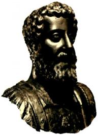 Χρυσή προτομή τον Σεπτίμιου Σεβήρου (193-211 μ.Χ.) από το Διδυμότειχο. «Στρατιωτικός» αυτοκράτορας που προσπάθησε με τις ενέργειες τον να συγκρατήσει την πτώση της αυτοκρατορίας. (Κομοτηνή, Αρχαιολογικό Μουσείο) 