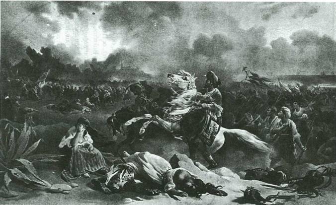 Jean-Charles Langlois (Λανγκλουά) (1789-1870), Άλωση του Μεσολογγίου, χαλκογραφία, Εθνικό Ιστορικό Μουσείο