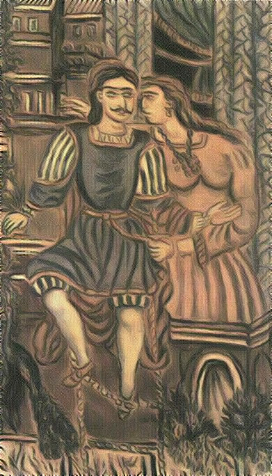 Θεόφιλος (Χατζημιχαήλ) (1871-1934), Ερωτόκριτος και Αρετούσα Μουσείο Λαϊκής Τέχνης, Αθήνα